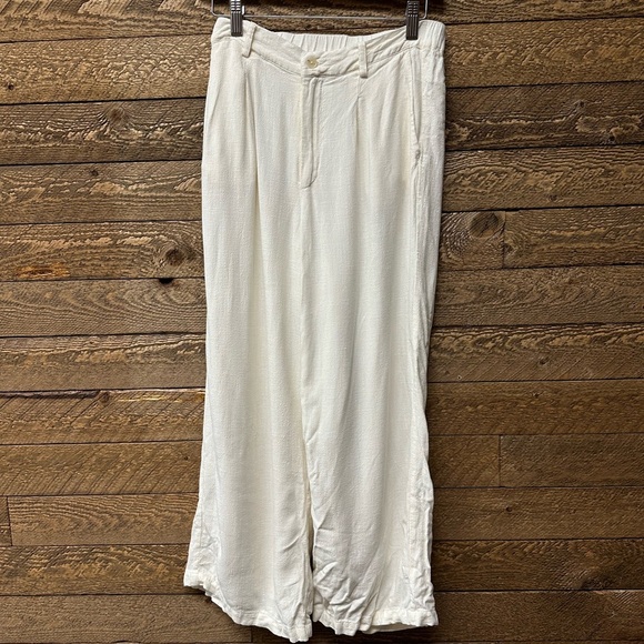 Z Supply White Textured Wide Leg Pants - Size XS - Picture 2 of 8